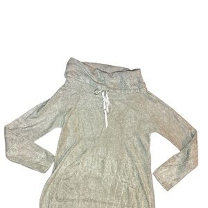 Soft Surroundings Silver Gray Bouclé Knit Cowl Neck Pullover Sweater - Size M